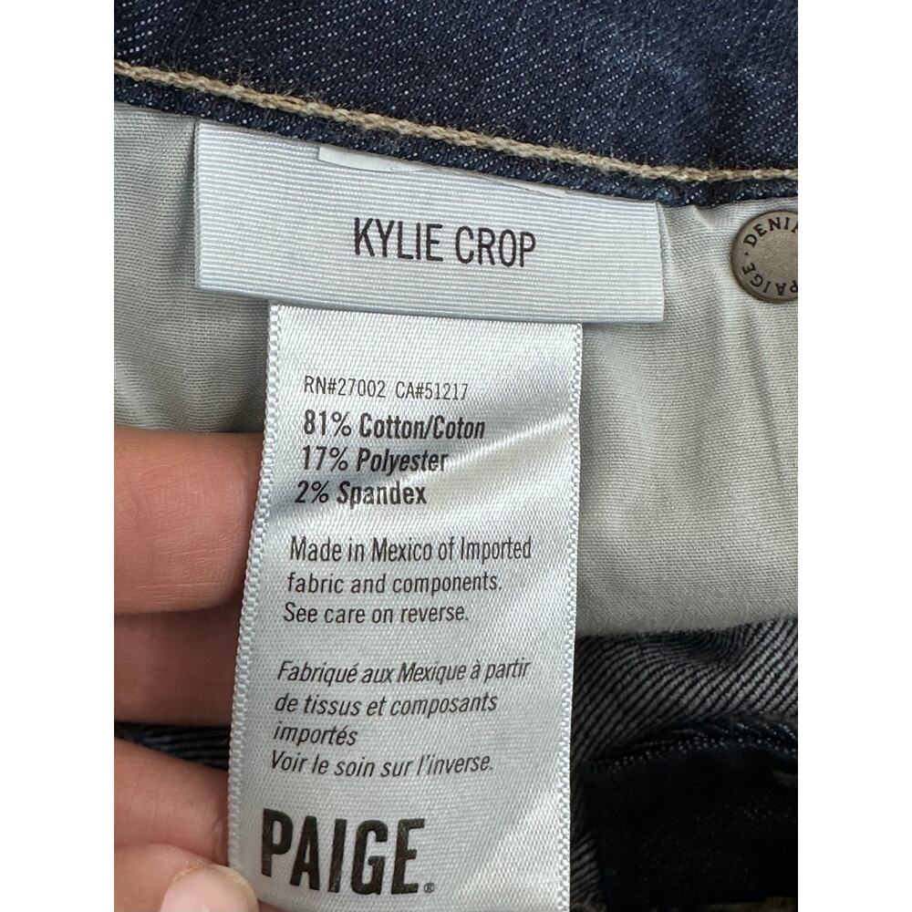 PAIGE Kylie Crop Roll Up Jeans Women's 27 Andrea Wash Mid Rise Skinny Crop Denim - Picture 9 of 16